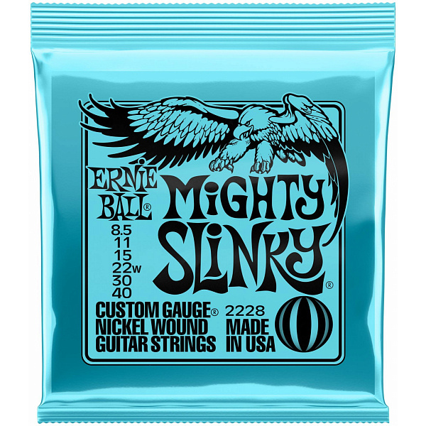 ERNIE BALL 2228 Nickel Wound Slinky Mighty 8.5-40 - Струны для электрогитары