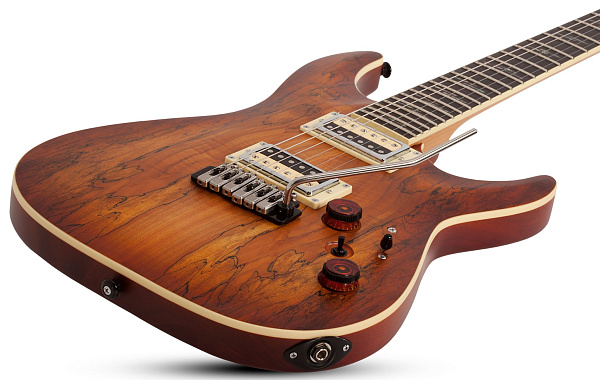Электрогитара SCHECTER [C-1 EXOTIC SPALTED MAPLE SNVB] электрогитара 6-струнная, корпус: красное дерево, топ: клен, гриф: клен, накладка: черное дерево, 24 лада, цвет:  Satin Natural Vintage Burst (SNVB)