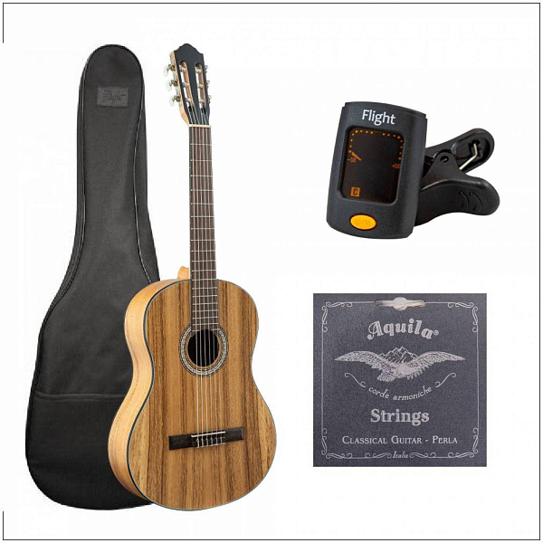 FLIGHT C-110 AC 4/4 dPACK 1 - Гитара классическая 4/4 (набор)