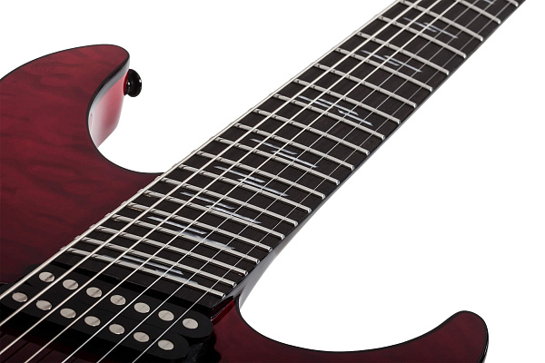Электрогитара SCHECTER [REAPER-7 ELITE MS BLOODBURST BB] электрогитара 7-струнная мультимензурная, корпус: красное дерево, топ: стеганый клен, гриф: венге, накладка: черное дерево, 24 лада, цвет: Blood Burst (BB)