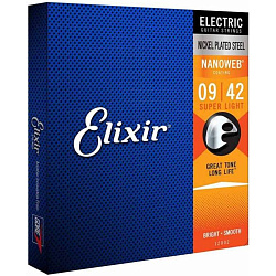 Elixir 12002 Anti Rust NanoWeb - Cтруны для электрогитары (09-42), Super Light