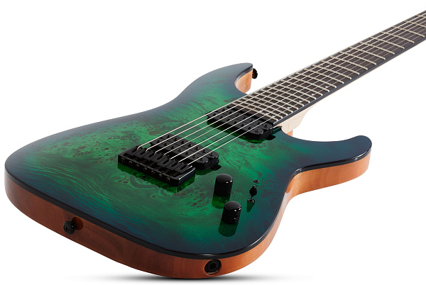 Электрогитара SCHECTER [C-7 PRO AQB] электрогитара 7-струнная, корпус: красное дерево, топ: кап, гриф: клен 3 куска, накладка: венге, 24 лада, цвет: Aqua Burst (AQB)