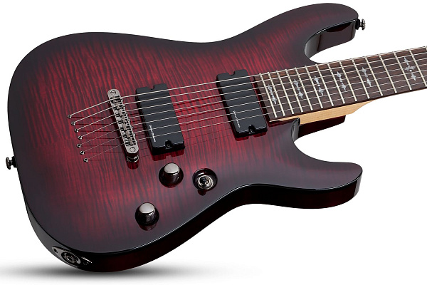 Электрогитара SCHECTER [DEMON-7  CRB] электрогитара 7-струнная, корпус: липа, гриф: клен, накладка: венге, 24 лада, цвет: Crimson Red Burst (CRB)