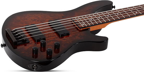 Бас-гитара SCHECTER [C-5 STANDARD TB] бас-гитара 5-струнная, корпус: красное дерево, топ из капа, гриф: печеный клен, накладка: палисандр, 24 лада, цвет Tobacco Burl (TB)