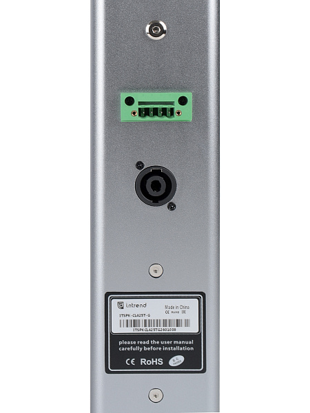 Звуковая колонна Intrend [ITSPK-CL425T-G] пассивная, 4x2.5", 8 Ом / 100V (100Вт), SPL 113dB,  106Hz-20kHz, 120°x20° (HхV), вес 3.4кг, цвет угольный металлик, крепление в комплекте, (цена за 1шт., в упаковке 2 шт.)