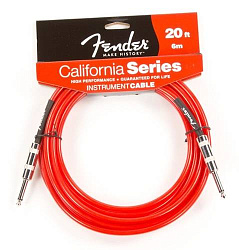 FENDER FGC-20C CALIFORNIA INSTRUMENT CABLE CANDY APPLE RED инструментальный кабель 6 м, цвет красный
