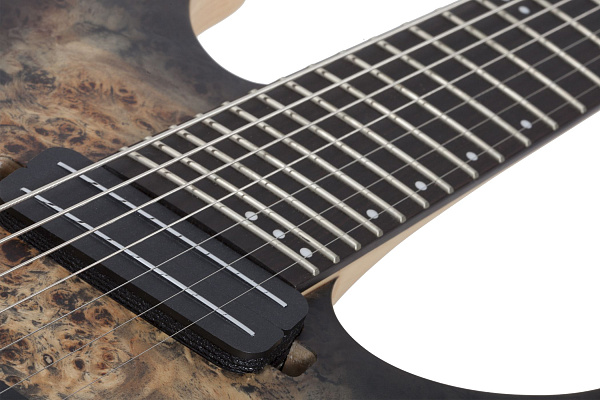 Электрогитара SCHECTER [REAPER-7 MULTI-SCALE CB] электрогитара 7-струнная, мультимензур, корпус: болотный ясень, топ: кап, гриф: клен, накладка: черное дерево, 24 лада, цвет: Satin Charcoal Burst (CB)