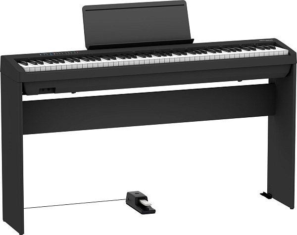 Компактное цифровое пианино ROLAND [FP-30X-BK] (88 клавиш PHA-4 Standard), полифония 256 голосов, 56 тембров, Bluetooth Audio 3.0 и MIDI 4.0, технология SuperNATURAL Piano, 2 выхода для наушников, рекордер, вес 14,8 кг. , черное.