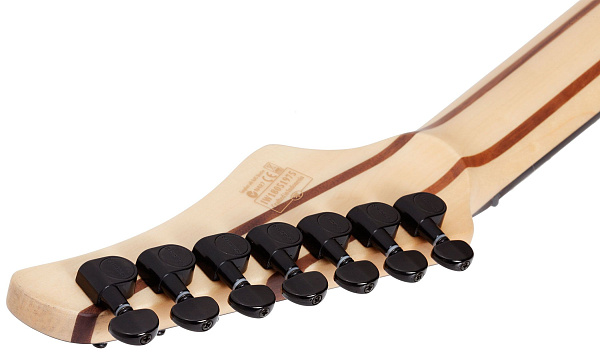 Электрогитара SCHECTER [REAPER-7 MULTI-SCALE CB] электрогитара 7-струнная, мультимензур, корпус: болотный ясень, топ: кап, гриф: клен, накладка: черное дерево, 24 лада, цвет: Satin Charcoal Burst (CB)