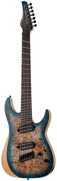 Электрогитара SCHECTER [REAPER-7 MULTI-SCALE SKYB] электрогитара 7-струнная, мультимензур, корпус: болотный ясень, топ: кап, гриф: клен, накладка: черное дерево, 24 лада, цвет: Sky Burst (SKYB)
