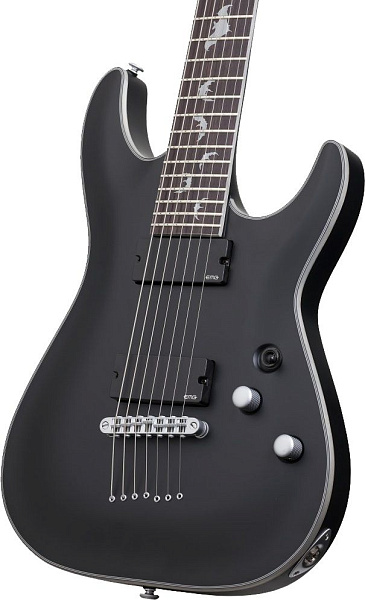 Электрогитара SCHECTER [DAMIEN PLATINUM-7 SBK] электрогитара 7-струнная, корпус: красное дерево, гриф: клен, накладка: палисандр, 24 лада, цвет: Satin Black (SBK)