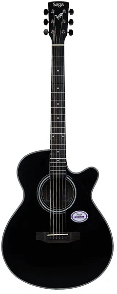 Saga SA600C BK - Акустическая гитара с чехлом, чёрная