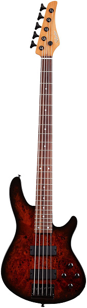 Бас-гитара SCHECTER [C-5 STANDARD TB] бас-гитара 5-струнная, корпус: красное дерево, топ из капа, гриф: печеный клен, накладка: палисандр, 24 лада, цвет Tobacco Burl (TB)