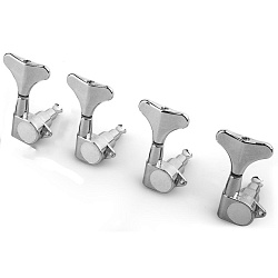 PAXPHIL JB-150-CR Колки для бас-гитары, 4 в линию, хром (в комплекте 4 втулки, 4 шайбы, 4 шурупа)