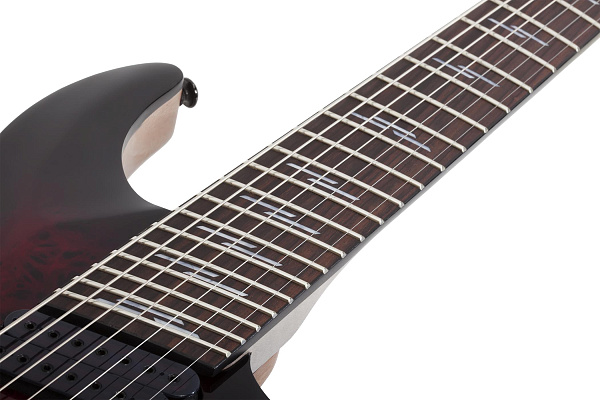 Электрогитара SCHECTER [OMEN ELITE-7 MS  BCHB] электрогитара 7-струнная, мультимензур, корпус: красное дерево, топ: кап, гриф: клен, накладка: палисандр, 24 лада, цвет: Black Cherry Burst (BCHB)