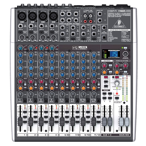 Behringer X1622USB - Микшерный пульт, 4 моно,4 стерео,2 AUX-шины, процессор эффектов,USB