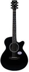 Saga SA600C BK - Акустическая гитара с чехлом, чёрная