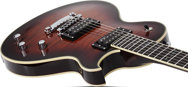 Электрогитара SCHECTER [SOLO-II SUPREME CEB] электрогитара 6-струнная, корпус: красное дерево, гриф: красное дерево, накладка: черное дерево, 22 лада, цвет: Cat's Eye Black Burst (CEB)