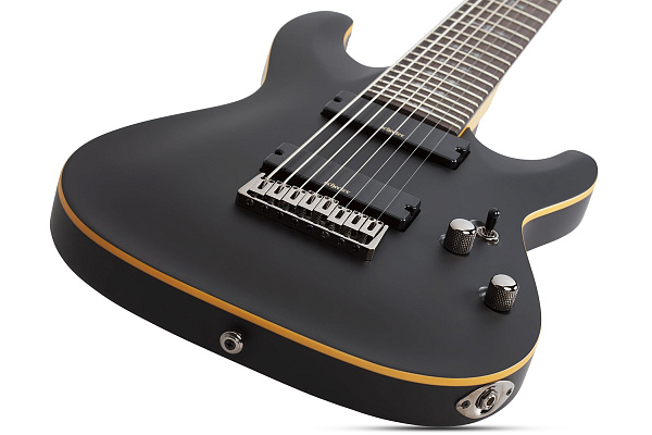 Электрогитара SCHECTER [DEMON-8  ABSN] электрогитара 8-струнная, корпус: липа, гриф: клен, накладка: венге, 24 лада, цвет: Aged Black Satin (ABSN)