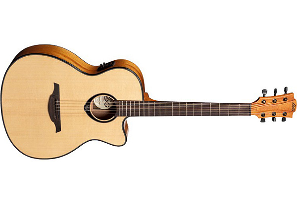 LAG T66ACE Электроакустическая гитара аудиториум с вырезом, цвет натуральный.