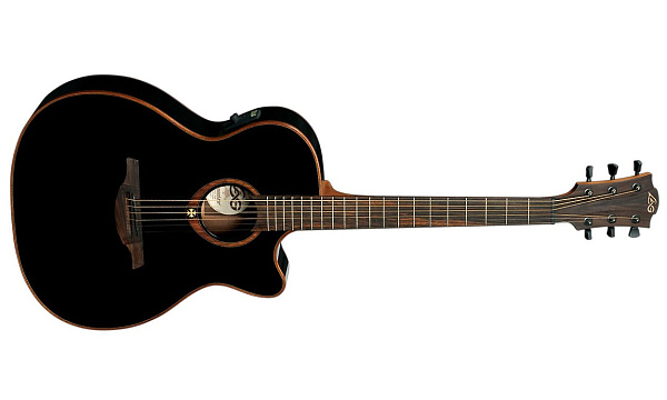 LAG T100ACE-BLK Электроакустическая гитара аудиториум с вырезом, цвет черный.