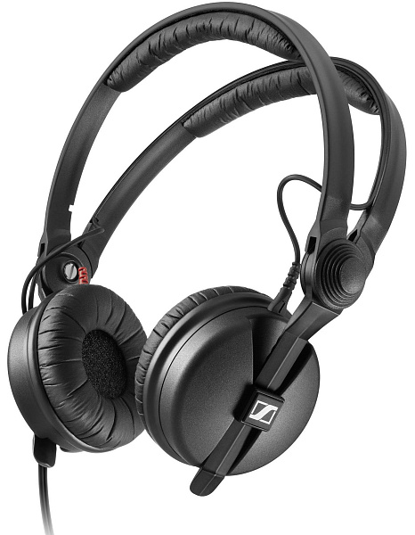 Закрытые динамические накладные мониторные наушники Sennheiser [HD 25 PLUS] Диапазон: 16–22000 Гц, импеданс: 70 Ом, чувствительность: 120 дБ, вес: 140 г, два кабеля (1,5 м прямой и 3 м витой), разъём 3,5 мм + адаптер 6,3 мм.