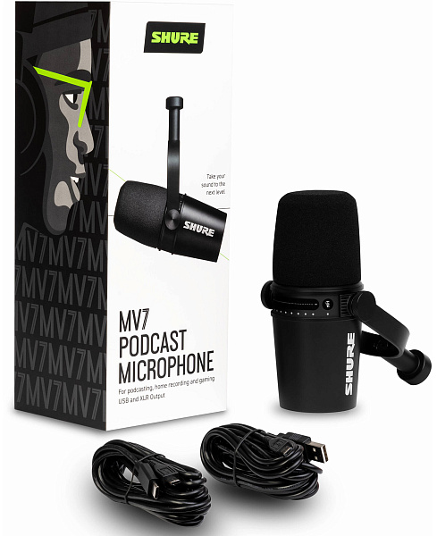 SHURE MOTIV MV7-K - Гибридный широкомембранный USB/XLR микрофон для записи/стримминга речи и вокала,