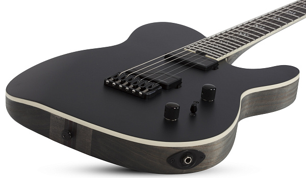 Электрогитара SCHECTER [PT SLS ELITE "EVIL TWIN" SBK] электрогитара 6-струнная, корпус: болотный ясень, топ: огненный клен, гриф: клён/орех/падук, накладка: черное дерево, 24 лада, цвет: Satin Black (SBK)