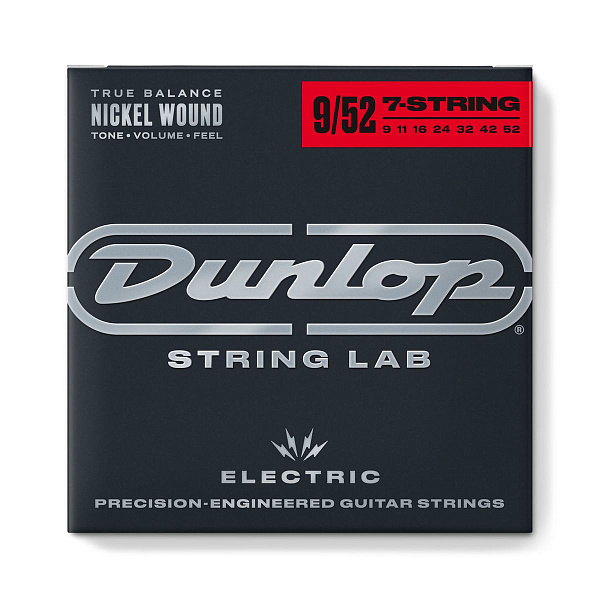 Dunlop DEN0952-7 - Струны для 7-струнной электрогитары 9-52, никелированные