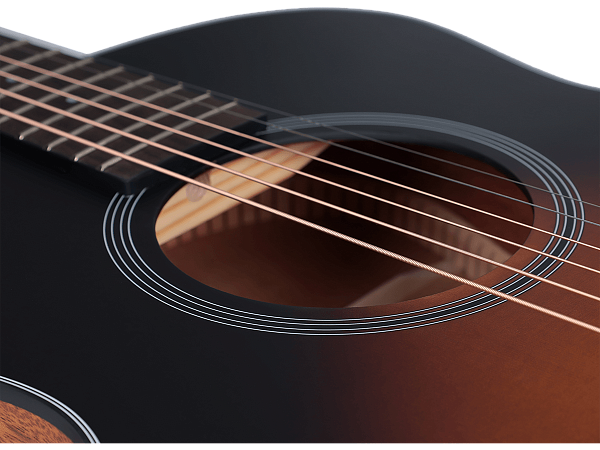 Трансакустическая гитара с уменьшенным корпусом Kepma [ES36E-K10PRO-3TSM] Кол-во струн: 6, тип корпуса: GS Mini, верхняя дека: ель (ламинат), корпус: махагон (ламинат), гриф: нато / окуме, накладка грифа: палисандр, звукосниматель K10PRO, цвет: санбёрст