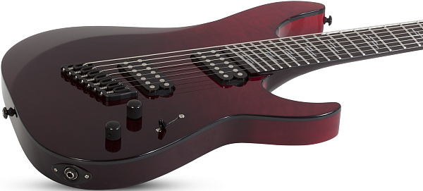 Электрогитара SCHECTER [REAPER-7 ELITE MS BLOODBURST BB] электрогитара 7-струнная мультимензурная, корпус: красное дерево, топ: стеганый клен, гриф: венге, накладка: черное дерево, 24 лада, цвет: Blood Burst (BB)