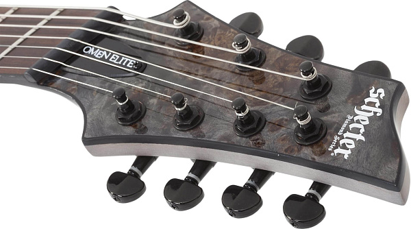 Электрогитара SCHECTER [OMEN ELITE-7 MS CHAR] электрогитара 7-струнная, мультимензур, корпус: красное дерево, топ: кап, гриф: клен, накладка: палисандр, 24 лада, цвет: Charcoal (CHAR)