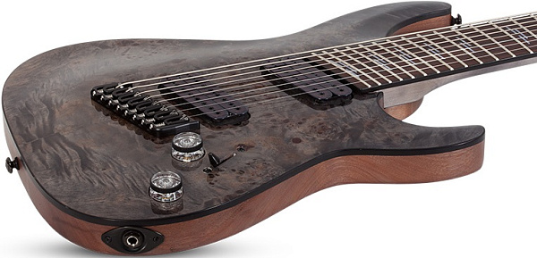 Электрогитара SCHECTER [OMEN ELITE-8 MS CHAR] электрогитара 8-струнная, мультимензур, корпус: красное дерево, топ: кап, гриф: клен, накладка: палисандр, 24 лада, цвет: Charcoal (CHAR)