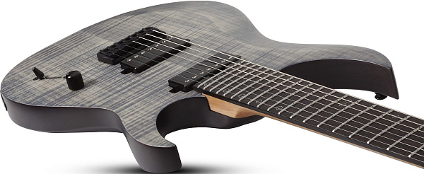 Электрогитара SCHECTER [SUNSET-7 EXTREME GRG] электрогитара 7-струнная, корпус: ньятон, топ: огненный клен, гриф: клен, накладка: черное дерево, 24 лада, цвет: Grey Ghost (GRG)