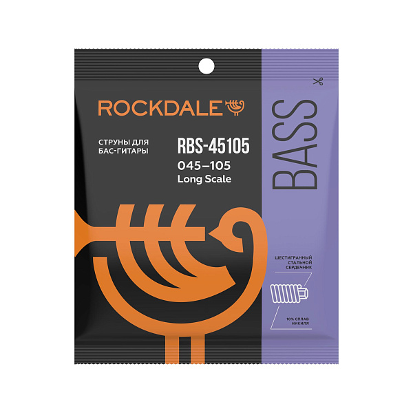 ROCKDALE RBS-45105 - cтруны для бас-гитары с шестигранным сердечником и никелевым покрытием