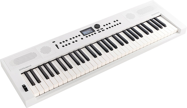 61-клавишный синтезатор ROLAND [GO:KEYS-5-WH] с автоаккомпанементом, вокальные эффекты, с ZEN-Core (1154 тембра), автоаккомпанементом (203 стиля), секвенсором аккордов (304 пресета), Bluetooth 5.0, USB-C/A, микрофонным входом, стереодинамиками, поддержко