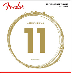 FENDER STRINGS NEW ACOUSTIC 70CL 80/20 BRONZE 11-52, струны для акустической гитары, бронза