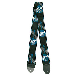 GIBSON ASGG-800 2' WOVEN STRAP W/GIBSON LOGO STEEL BLUE ремень для гитары с синим лого, ширина 5 см	