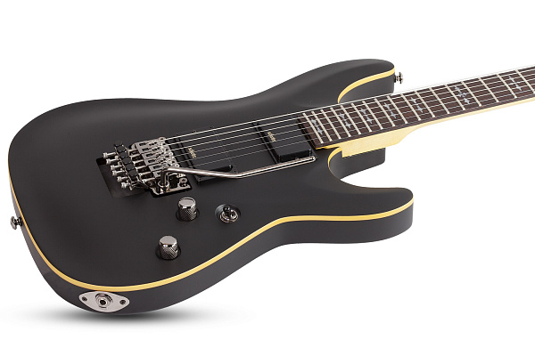 Электрогитара SCHECTER [DEMON-6 FR  ABSN] электрогитара 6-струнная, корпус: липа, гриф: клен, накладка: венге, 24 лада, FloydRose, цвет: Aged Black Satin (ABSN)