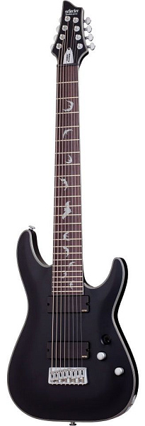 Электрогитара SCHECTER [DAMIEN PLATINUM-8 SBK] электрогитара 8-струнная, корпус: красное дерево, гриф: клен, накладка: палисандр, 24 лада, цвет: Satin Black (SBK)