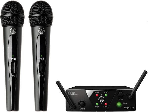 AKG WMS40 Mini2 Vocal Set - Вокальная радиосистема US45AC  с приёмником SR40 Mini Dual 