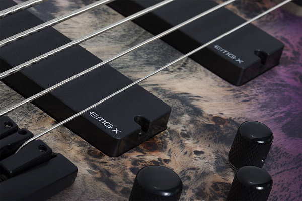 Бас-гитара SCHECTER [RIOT-5 ARB] бас-гитара 5-струнная, корпус: болотный ясень с топом из капа, гриф: клён/орех со вставками из углеволокна, накладка черное дерево, 24 лада, цвет: Aurora Burst (ARB)