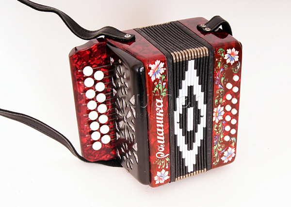 Шуйская гармонь S20XL-C-RED - Гармонь "Ромашка" 15х12-I, красная, палехская роспись