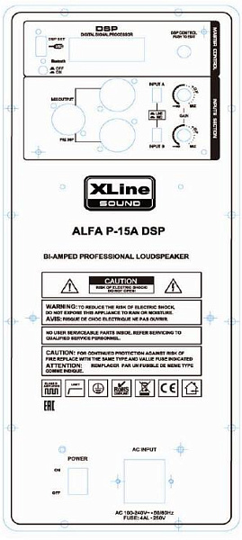 XLINE ALFA P-15A DSP Акустическая система активная 2полосная с DSP и BT,...